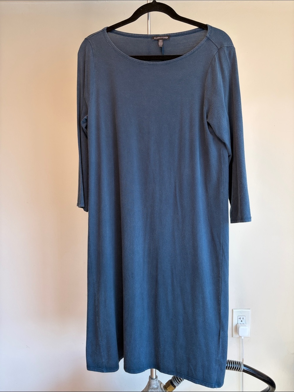 Eileen Fisher Blue Boxy Jersey Dress M